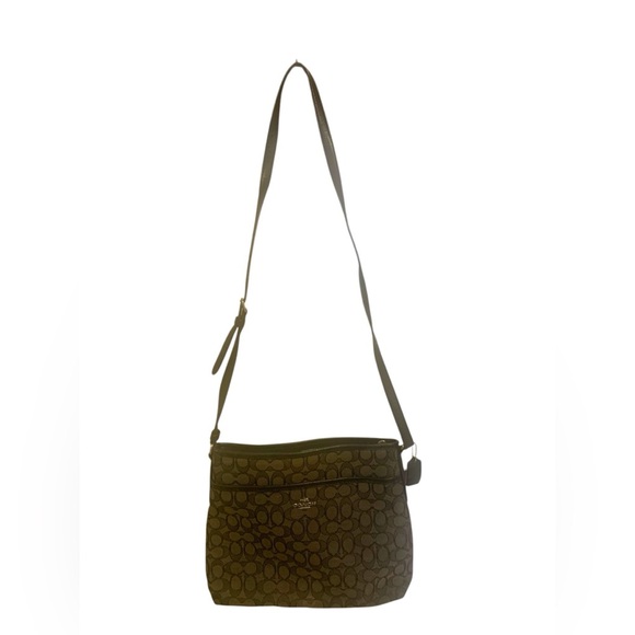 🖤 Authentic COACH Signature Canvas Crossbody Bag - Picture 1 of 7